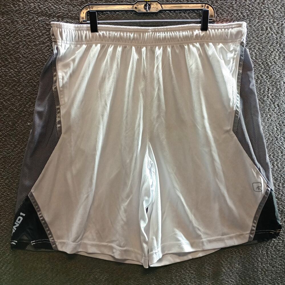 And 1 Men Basketball Shorts 2 Pair Bundle White